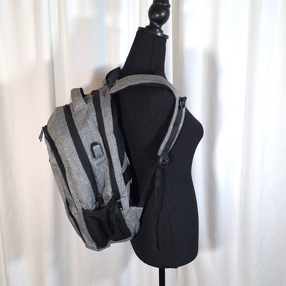 MATEIN Grey Laptop Backpack 15.6” USB Charging Port Water-Resistant Travel - Picture 2 of 16